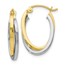 10K Two-Tone Polished Hinged Hoop Earrings - 20 mm