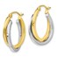 10K Two-tone Polished Hinged Hoop Earrings - 23 mm