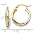 10K Two-tone Polished Hinged Hoop Earrings - 23 mm