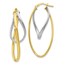 10K Two-Tone Polished Hoop Earrings - 17 mm
