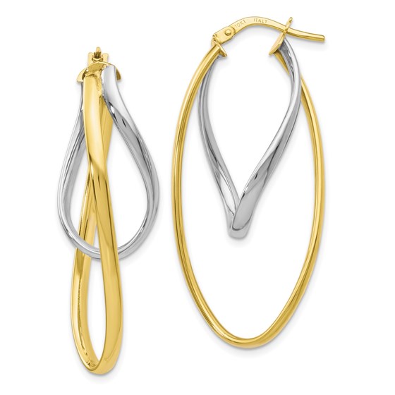10K Two-Tone Polished Hoop Earrings - 17 mm 10K Two-Tone Polished Hoop Earrings - 17 mm