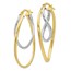 10K Two-Tone Polished Hoop Earrings - 17 mm