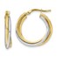 10K Two-tone Polished Hoop Earrings - 21.7 mm
