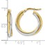 10K Two-tone Polished Hoop Earrings - 21.7 mm