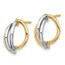 10K Two-tone Polished Post Dangle Earring - 15 mm