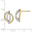 10K Two-tone Polished Post Dangle Earring - 15 mm