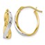 10K Two-tone Polished Twisted Hoop Earrings - 19 mm