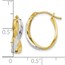 10K Two-tone Polished Twisted Hoop Earrings - 19 mm