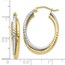 10K Two-tone Textured Hinged Hoop Earrings - 29 mm