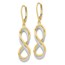 10K Two-tone Textured Infinity Leverback Earrings - 42.25 mm