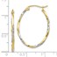 10K w/Rhodium Oval Hinged Hoop Earrings - 30 mm