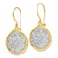 10K w/Rhodium Polished and Textured Dangle Earrings - 35 mm