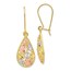 10K w/White and Rose Rhodium D/C Dangle Earrings - 39 mm