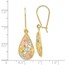 10K w/White and Rose Rhodium D/C Dangle Earrings - 39 mm