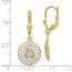 10K w/White Rhodium Polished Leverback Earrings - 30 mm