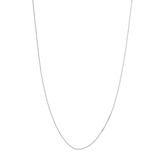 10K White Gold 0.42 mm Box Chain with Spring Ring Clasp - 16in. 10K White Gold 0.42 mm Box Chain with Spring Ring Clasp - 16in.
