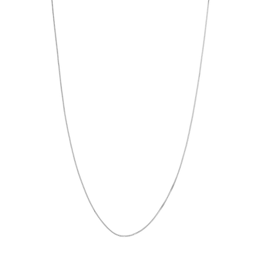 10K White Gold 0.42 mm Box Chain with Spring Ring Clasp - 20in.