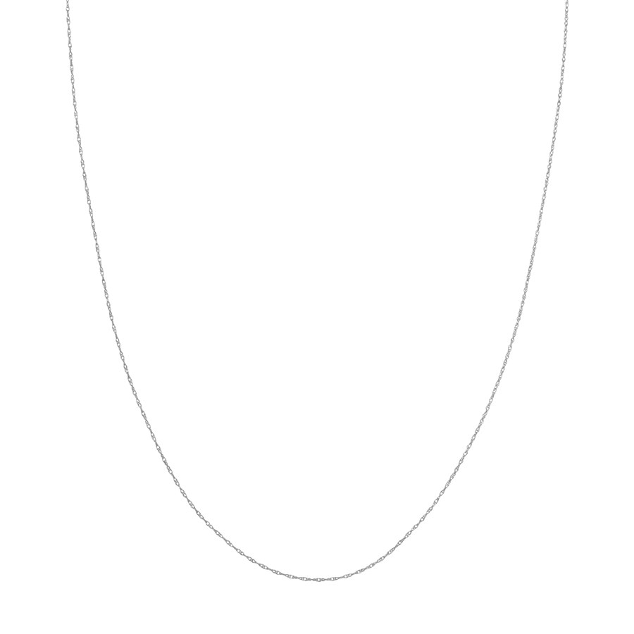 10K White Gold 0.75 mm Rope Chain w Spring Ring - 18in.