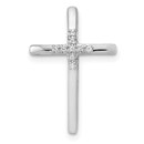 10K White Gold .03ct. Diamond Cross Chain Slide - 20 mm