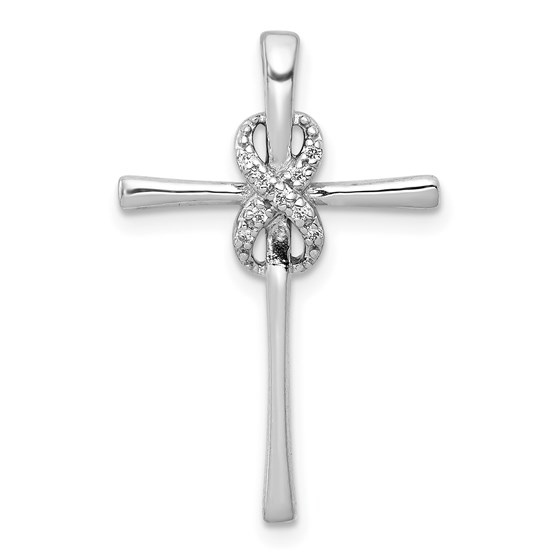 10K White Gold .03ct. Infinity Cross Chain Slide - 25.5 mm 10K White Gold .03ct. Infinity Cross Chain Slide - 25.5 mm