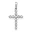 10K White Gold 1/10ct. Diamond Cross Pendant - 19 mm