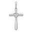 10K White Gold 1/10ct. Diamond Cross w/Heart Pendant - 30.5 mm