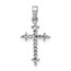 10K White Gold 1/10ct. Diamond Fleur e Lis Cross Pendant - 20 mm