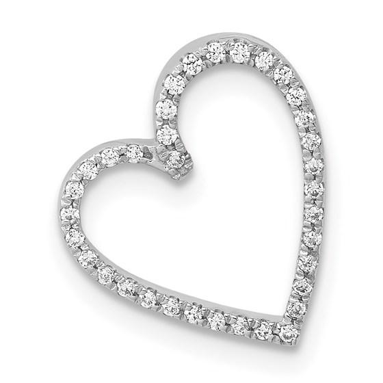10K White Gold 1/10ct. Diamond Vintage Heart Chain Slide 10K White Gold 1/10ct. Diamond Vintage Heart Chain Slide
