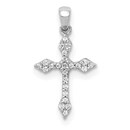 10K White Gold 1/15ct. Diamond Cross Pendant - 17 mm