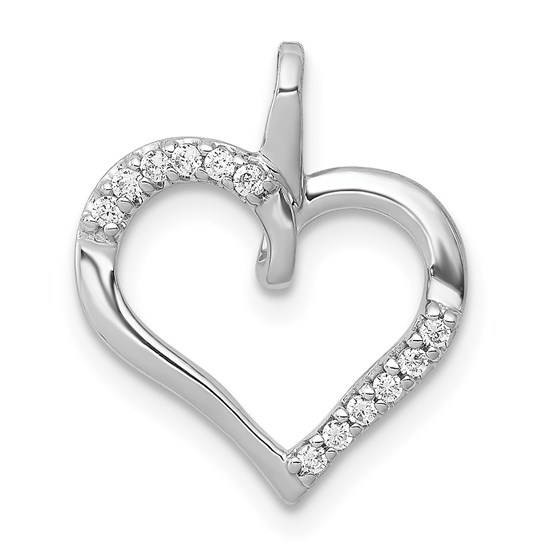10K White Gold 1/15ct. Diamond Heart Pendant 10K White Gold 1/15ct. Diamond Heart Pendant