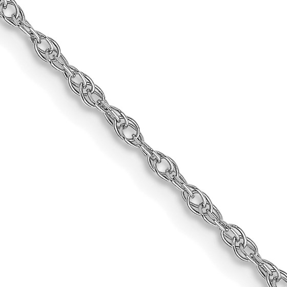 10K White Gold 1.15mm Carded Cable Rope Chain - 22 in.