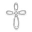 10K White Gold 1/20ct. Diamond Cross Chain Slide - 19 mm