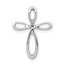 10K White Gold 1/20ct. Diamond Cross Chain Slide - 19 mm