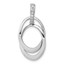 10K White Gold 1/20ct. Diamond Double Oval Pendant - in.