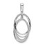 10K White Gold 1/20ct. Diamond Double Oval Pendant - in.