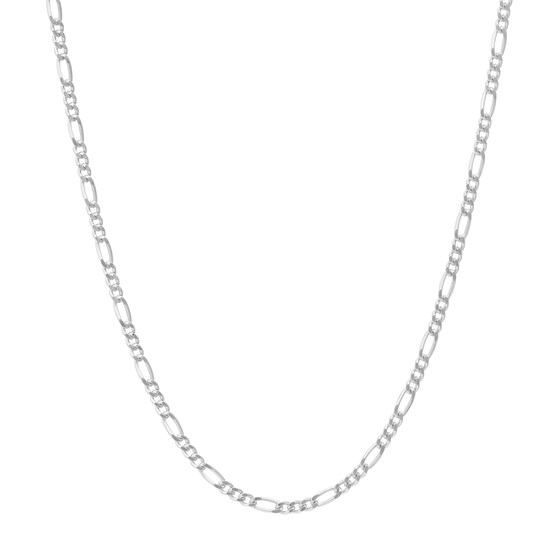 10K White Gold 1.28 mm Concave Figaro Chain - 18in.