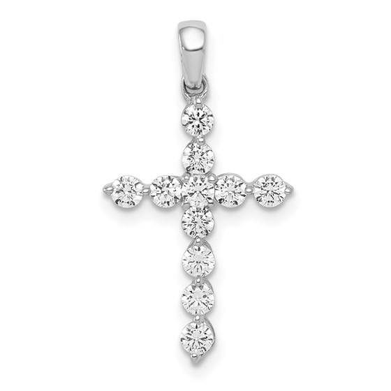 10K White Gold 1/2ct. Diamond Cross Pendant - 24 mm 10K White Gold 1/2ct. Diamond Cross Pendant - 24 mm