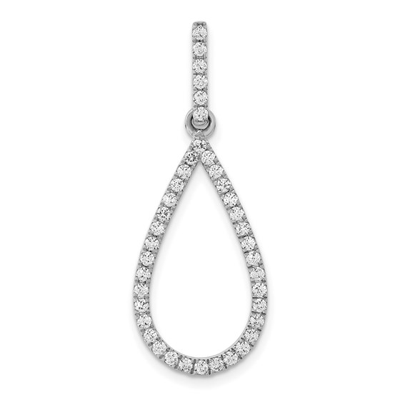 10K White Gold 1/2ct. Diamond Teardrop Pendant 10K White Gold 1/2ct. Diamond Teardrop Pendant