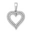 10K White Gold 1/4ct. Diamond 2-row Heart Pendant
