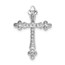 10K White Gold 1/4ct. Diamond Budded Cross Chain Slide - 24.5 mm