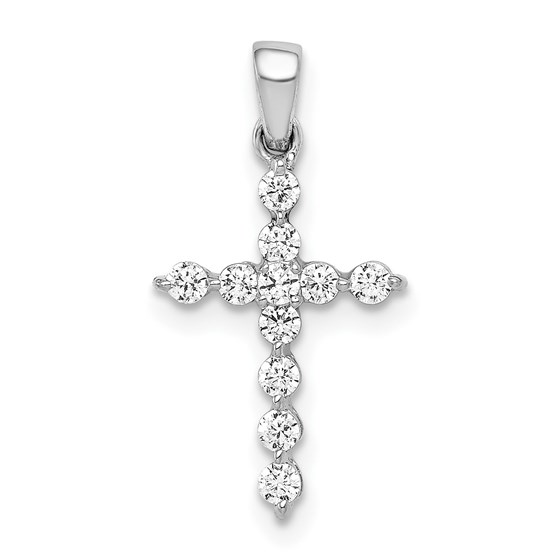 10K White Gold 1/4ct. Diamond Cross Pendant - 20 mm 10K White Gold 1/4ct. Diamond Cross Pendant - 20 mm