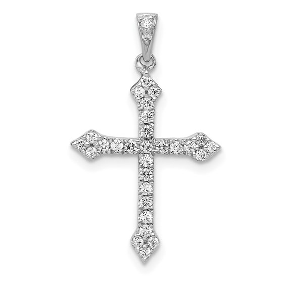10K White Gold 1/4ct. Diamond Cross Pendant - 24.5 mm 10K White Gold 1/4ct. Diamond Cross Pendant - 24.5 mm