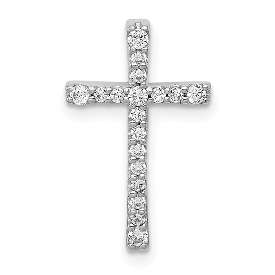 10K White Gold 1/5ct. Diamond Latin Cross Chain Slide - 18 mm 10K White Gold 1/5ct. Diamond Latin Cross Chain Slide - 18 mm