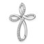 10K White Gold 1/6ct. Diamond Cross Chain Slide - 24 mm
