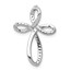 10K White Gold 1/6ct. Diamond Cross Chain Slide - 24 mm