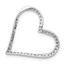 10K White Gold 1/6ct. Diamond Heart Chain Slide