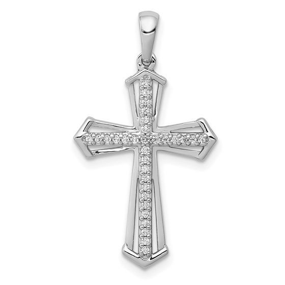 10K White Gold 1/8ct. Diamond Passion Cross Pendant - 29 mm 10K White Gold 1/8ct. Diamond Passion Cross Pendant - 29 mm