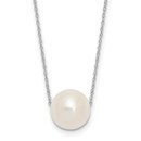 10K White Gold 10-11mm Round White Pearl Rope Necklace - 17 in.
