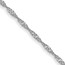 10K White Gold 1mm Carded Singapore Chain - 18 in.
