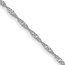 10K White Gold 1mm Carded Singapore Chain - 20 in.